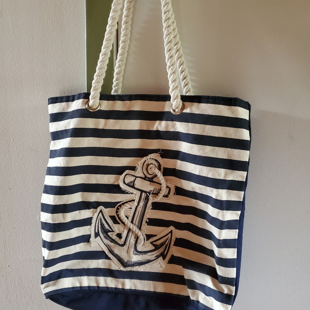 Anchor Nautical Canvas Tote